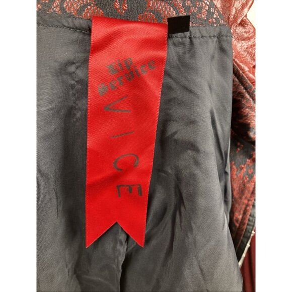 XL Vintage lip service vice Victorian Jacket Cyberpunk Goth Vampire Snake Print - Picture 4 of 5